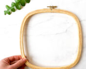 vierkante borduurring 25 x 25 cm hoge kwaliteit houten borduurring