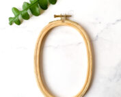 ovale houten borduurring 12 x 20 cm