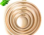 set 10 borduurringen houten ringen