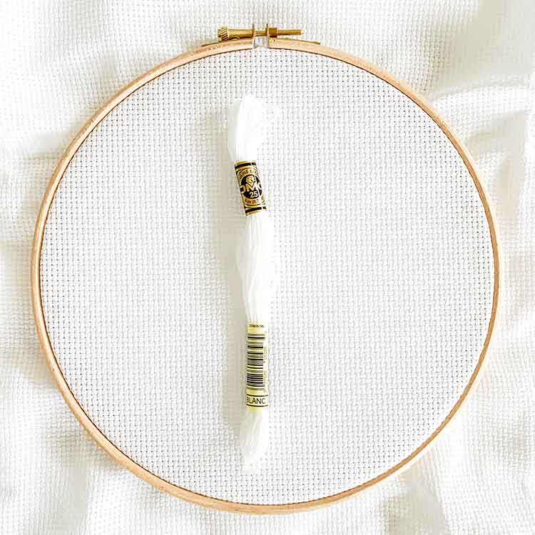 aida 11 count wit kruissteek stof