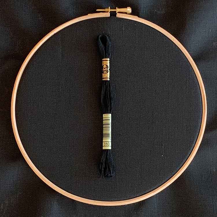 Zwart 32 count evenweave linnen kruissteek stof