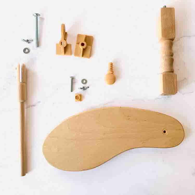 Flexibele borduurring standaard tafelmodel van hout