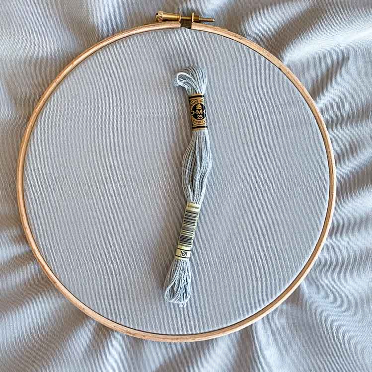 pearl gray ecological embroidery canvas