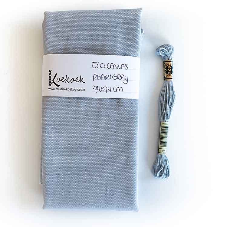 pearl grijs ecologisch borduurcanvas