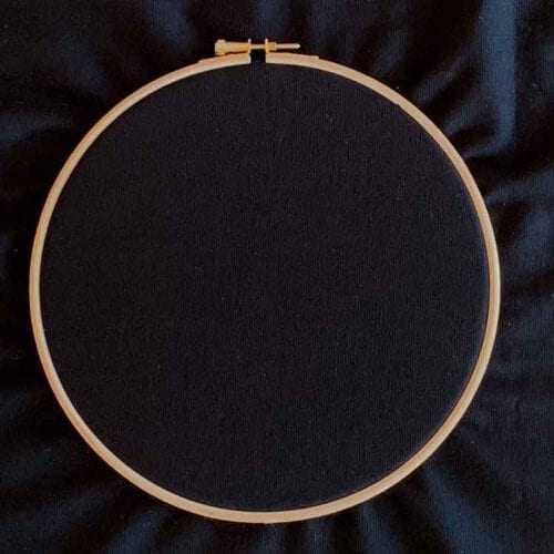 black ecological embroidery canvas