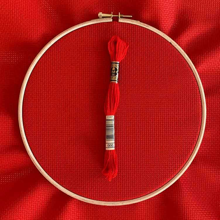 christmas red aida 11 kruissteek stof