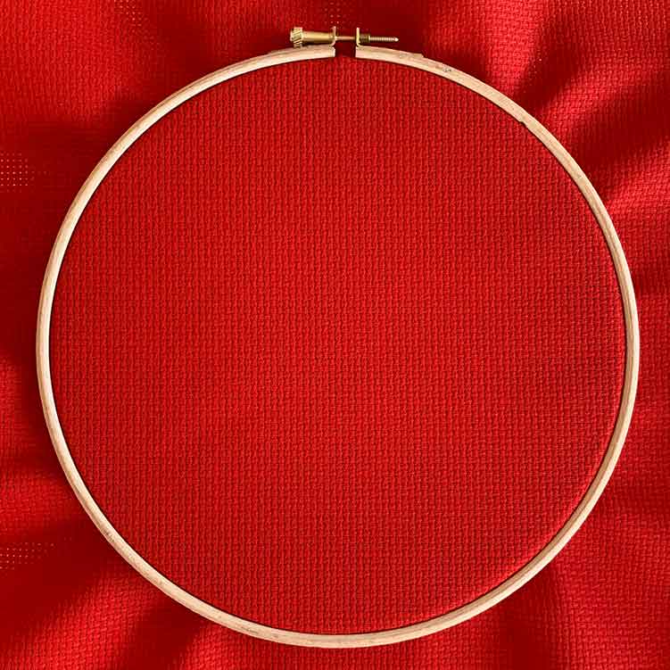 christmas red aida 11 kruissteek stof