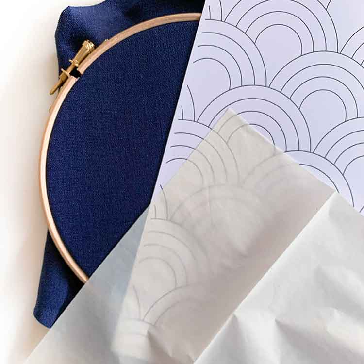 wit carbonpapier voor sashiko borduren