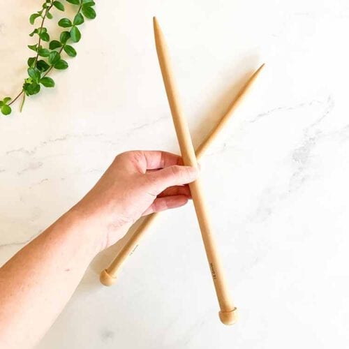 straight knitting pins 15mm