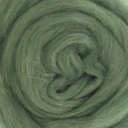 green mix wool roving european wool