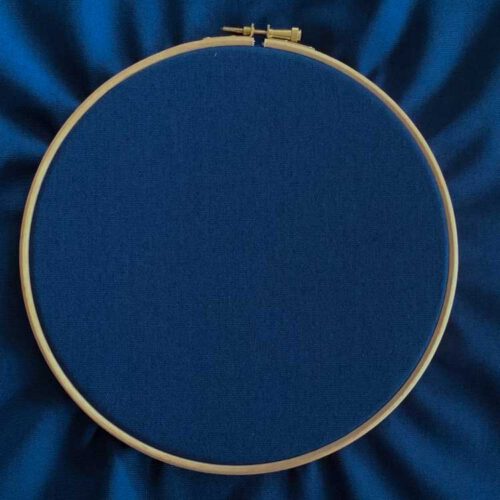 Midnight blue ecological canvas embroidery fabric