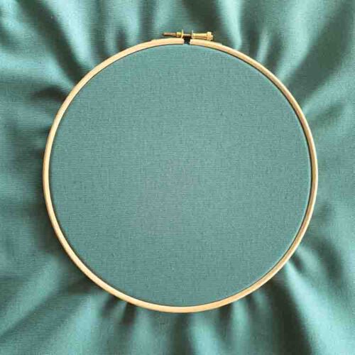 Leaf green ecological canvas embroidery fabric