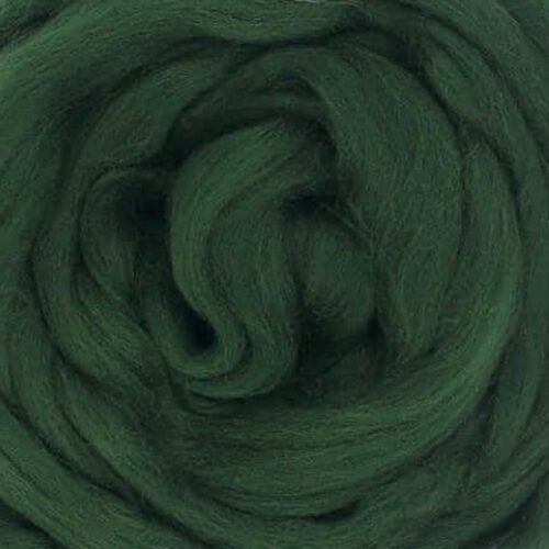 dark green merino wool roving dark green