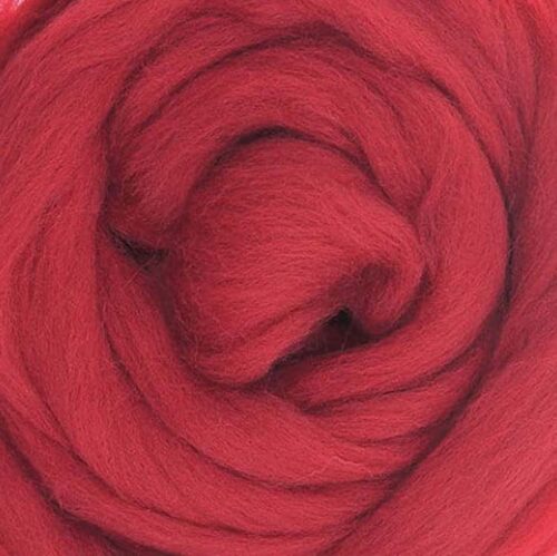 ruby red wool roving