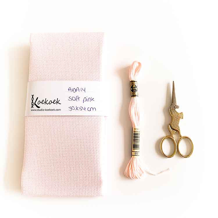 Soft Pink aida 14 count kruissteek stof