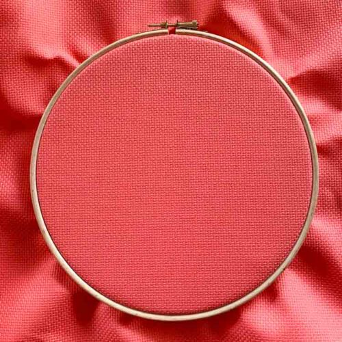 Aida 14 coral cross stitch fabric