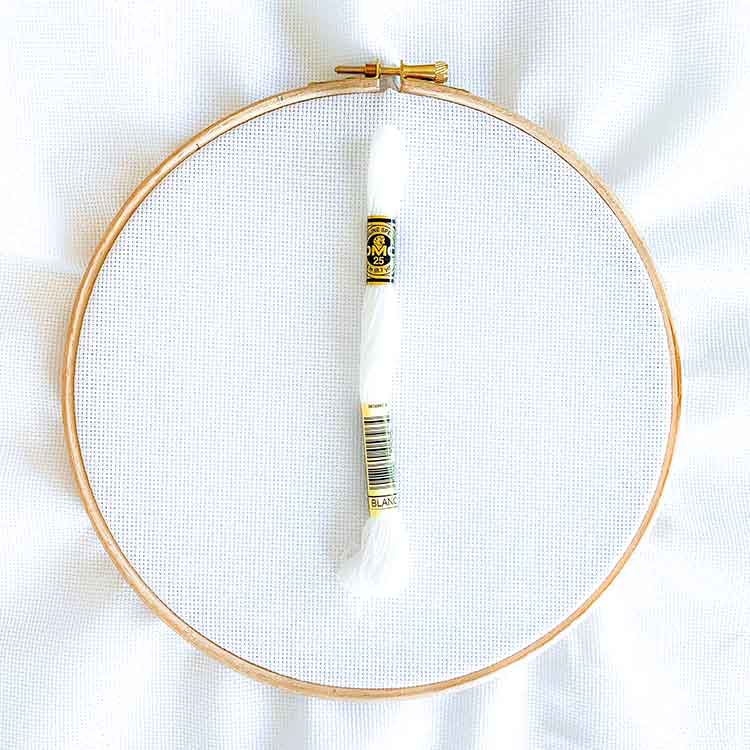 Aida 18 count wit kruissteek stof