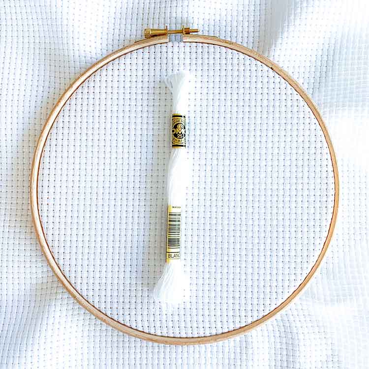 Aida 6 ct wit kruissteek stof