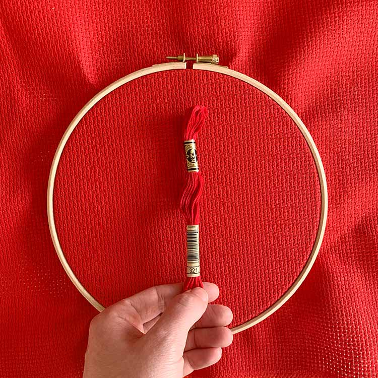 Christmas Red Aida 8 kruissteek stof