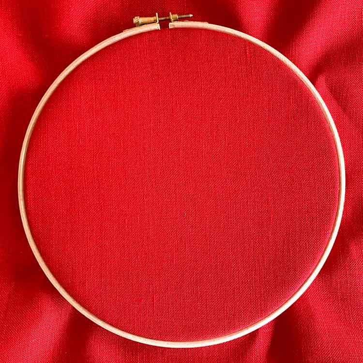 rood linnen 32 count evenweave kruissteek stof Studio Koekoek