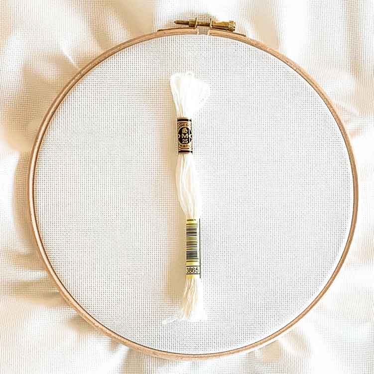 antique white aida 20 kruissteek stof Studio Koekoek