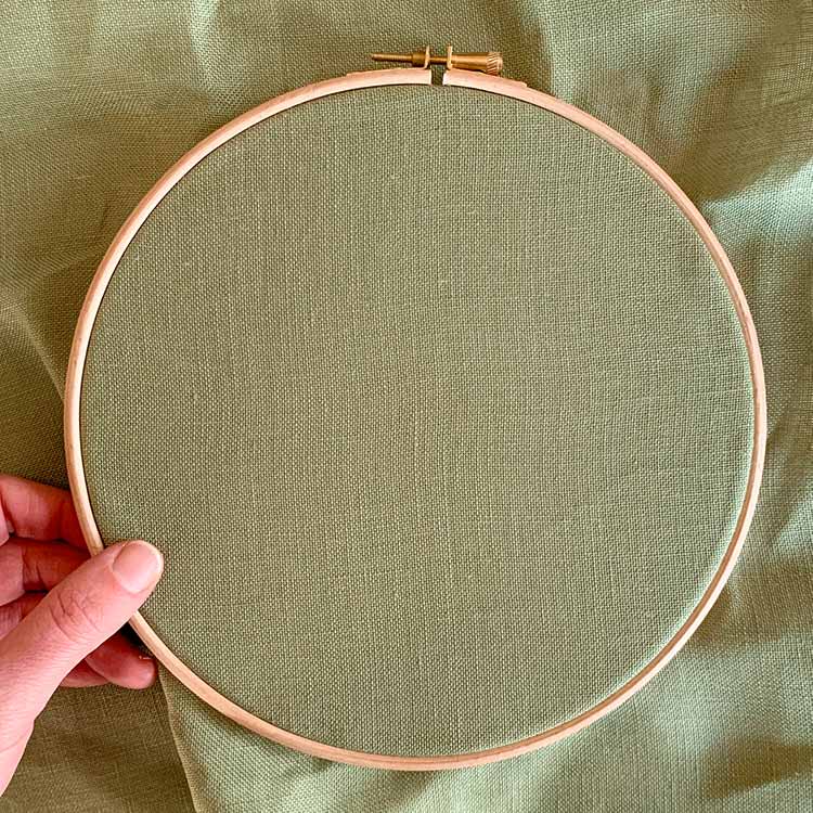 Belfast olive 32 count linnen evenweave kruissteek stof groen