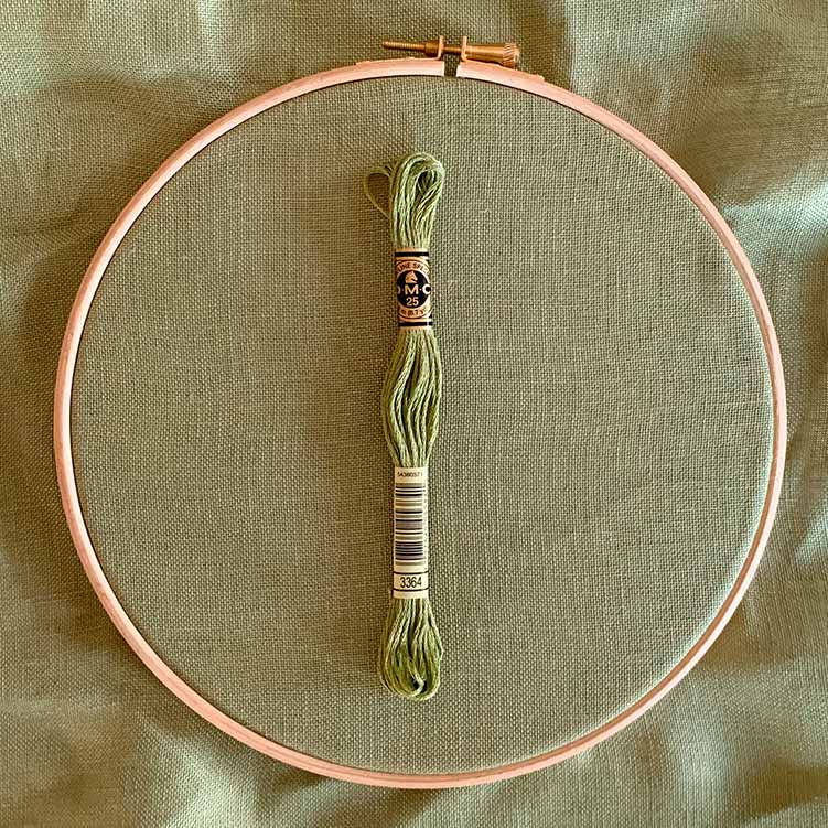 Belfast olive 32 count linnen evenweave kruissteek stof groen