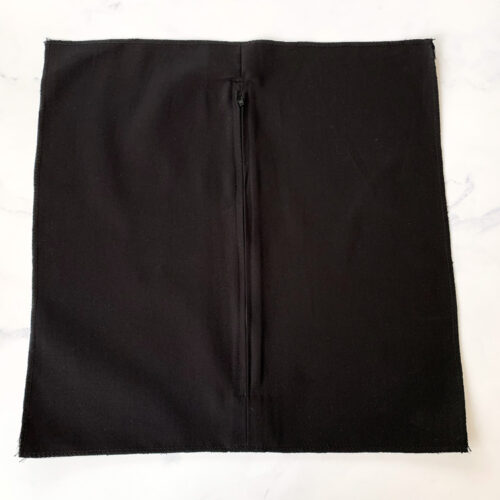 ecological cotton cushion back panel with zipper black