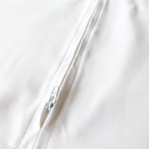 ecological cotton cushion back panel with zipper white
