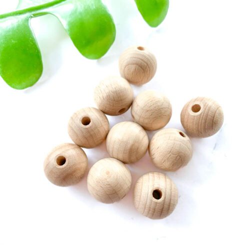 whitewood beads 18 mm natural wooden beads