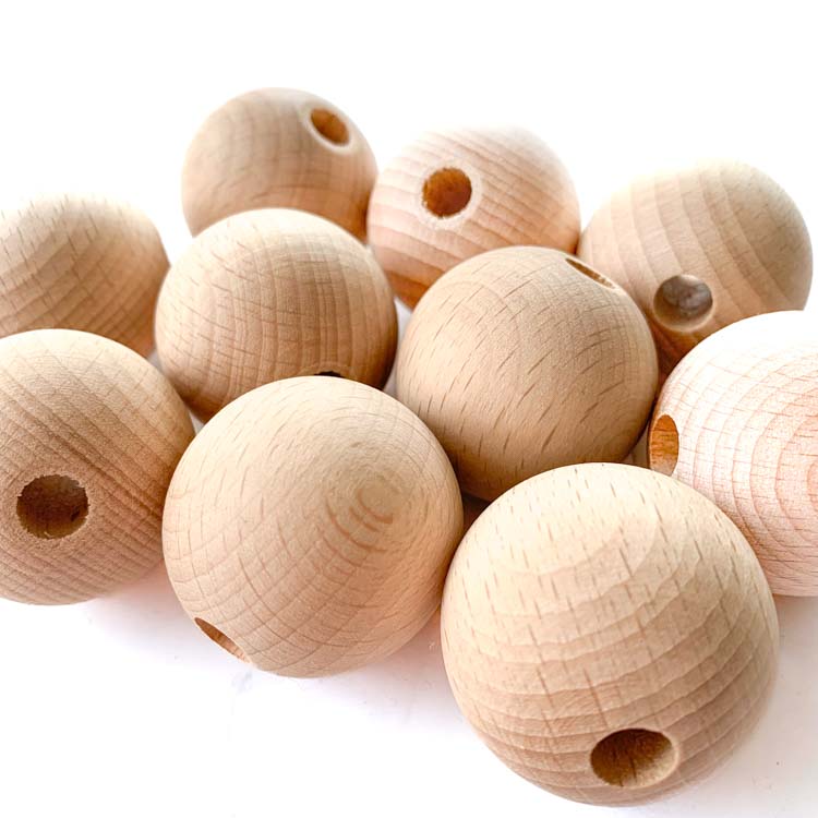 whitewood wooden beads 36 mm