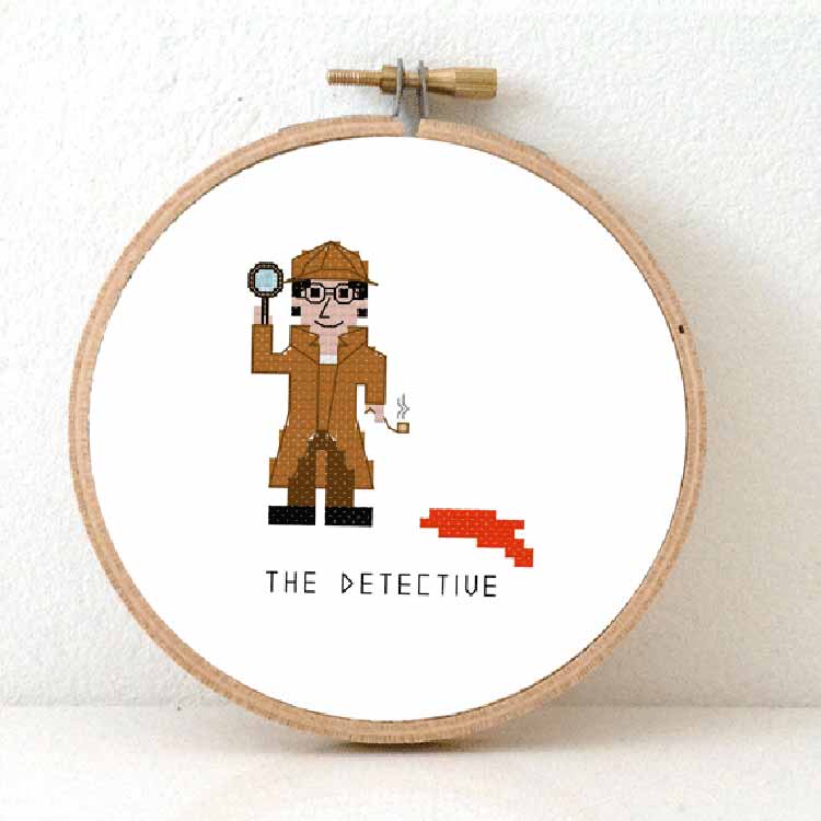2 x Detective (m/v) kruissteek borduurpatroon - Afbeelding 2