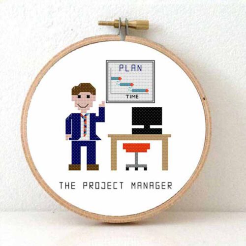 projectmanager man kruissteek patroon