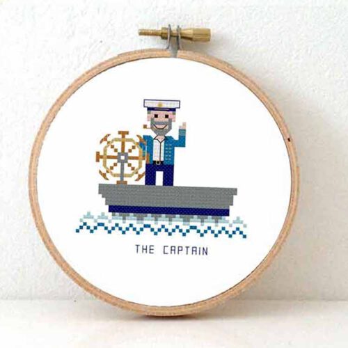 mannelijke kapitein kruissteek patroon