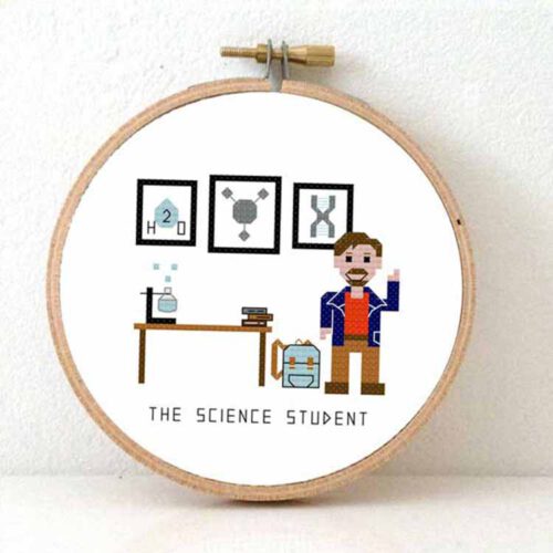 Stitchajob student bètawetenschappen man kruissteek patroon