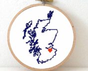 Stitchamap - Scotland map cross stitch pattern