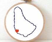 Stitchamap Barbados map cross stitch pattern