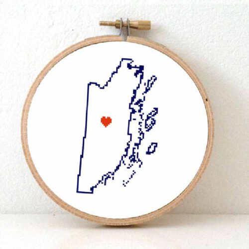 stitchamap - Belize map cross stitch pattern