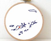 Stitchamap - British Virgin Islands map cross stitch pattern