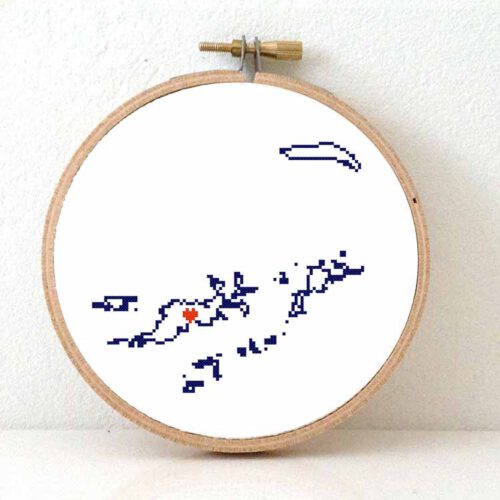 Stitchamap - British Virgin Islands map cross stitch pattern