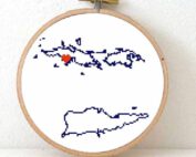 Stitchamap US virgin Islands map cross stitch pattern
