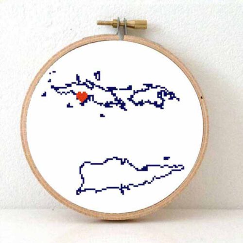 Stitchamap US virgin Islands map cross stitch pattern