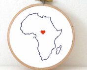 Africa map cross stitch pattern