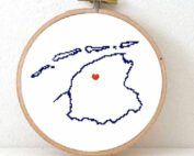 Stitchamap Dutch Province Friesland map cross stitch pattern