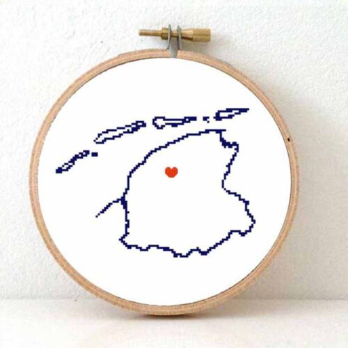 Stitchamap Dutch Province Friesland map cross stitch pattern