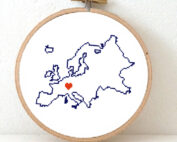 Stitchamap - continents - Europe map cross stitch pattern