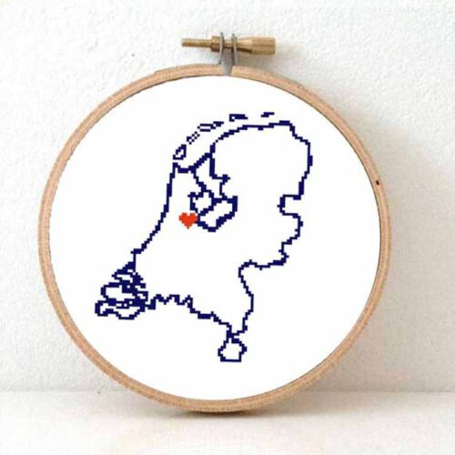Stitchamap - netherlands map cross stitch pattern