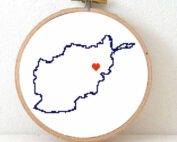 Stitchamap Afghanistan map cross stitch pattern