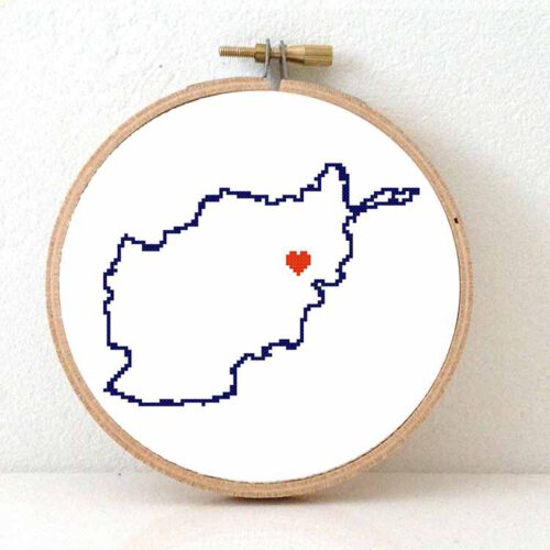 Stitchamap Afghanistan kaart kruissteek patroon