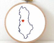 Stitchamap Albania map cross stitch pattern